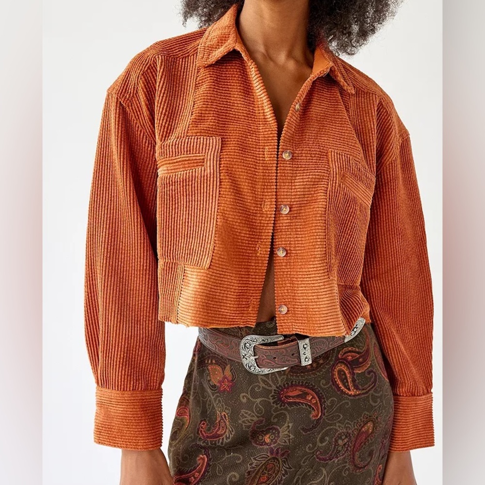 BDG Women's Corduroy Shirt - Rust